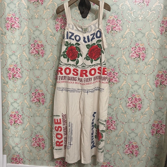 Jaded Gypsy Pants - NWT Jaded Gypsy NWT Market Fresh Overalls - Chicken feed Sack size multi L / XL